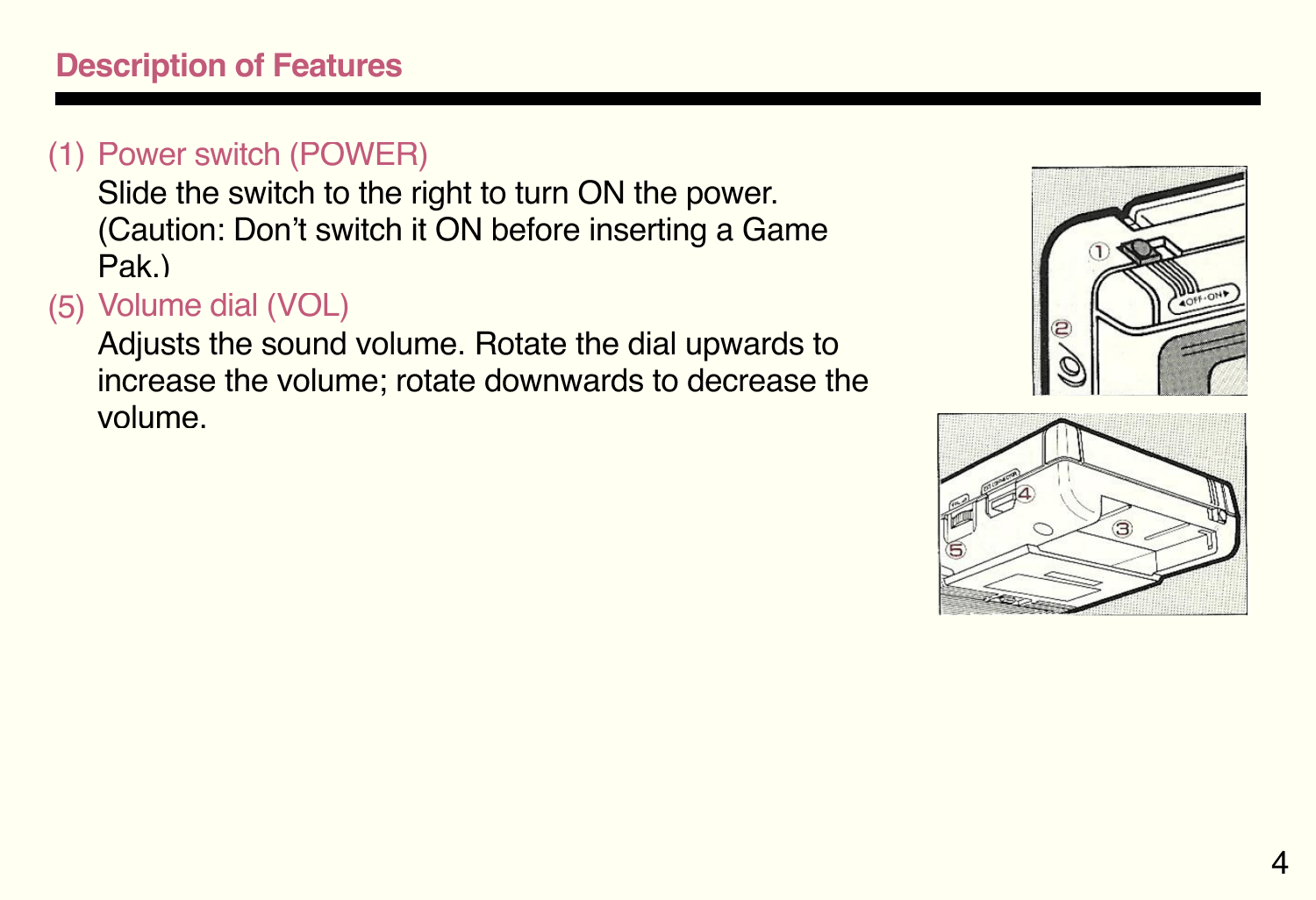 Owner's Manual - description of features