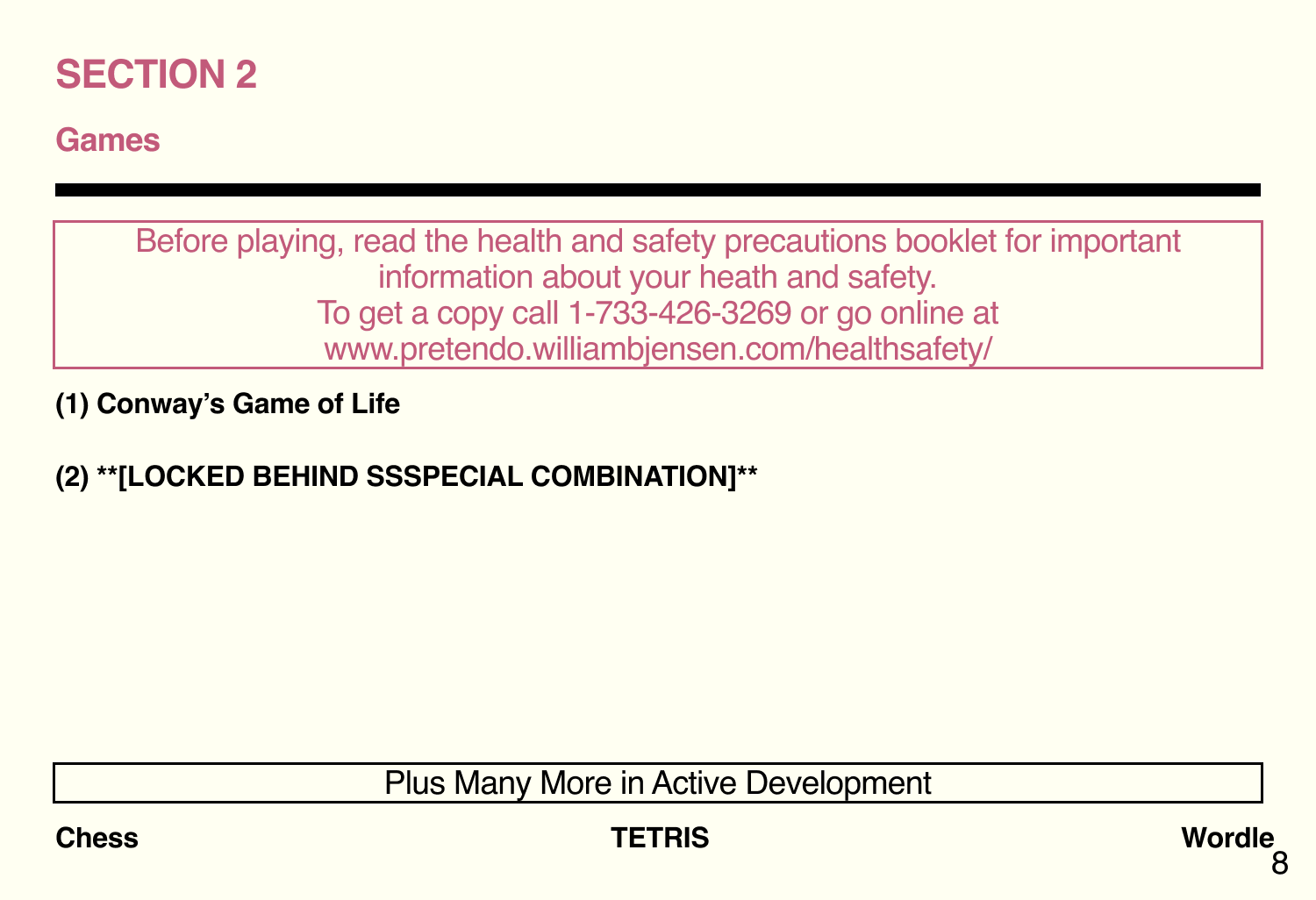 Owner's Manual - games