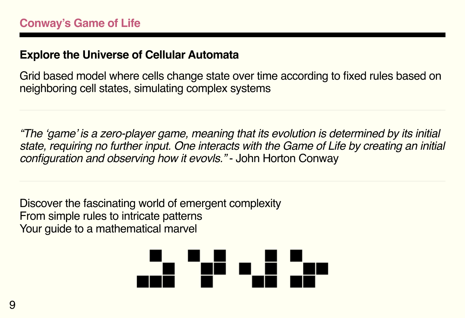 Owner's Manual - conway's game of life