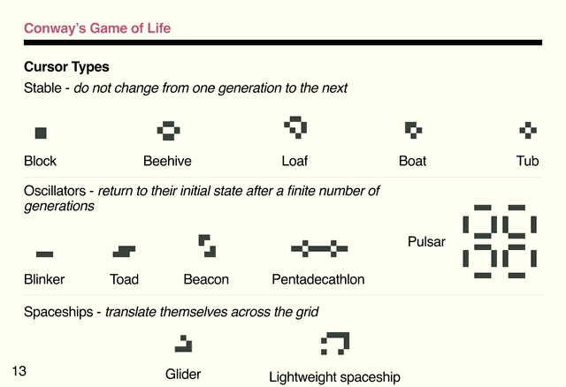 Thumbnail of Owner's Manual - cursor type - conway's game of life
